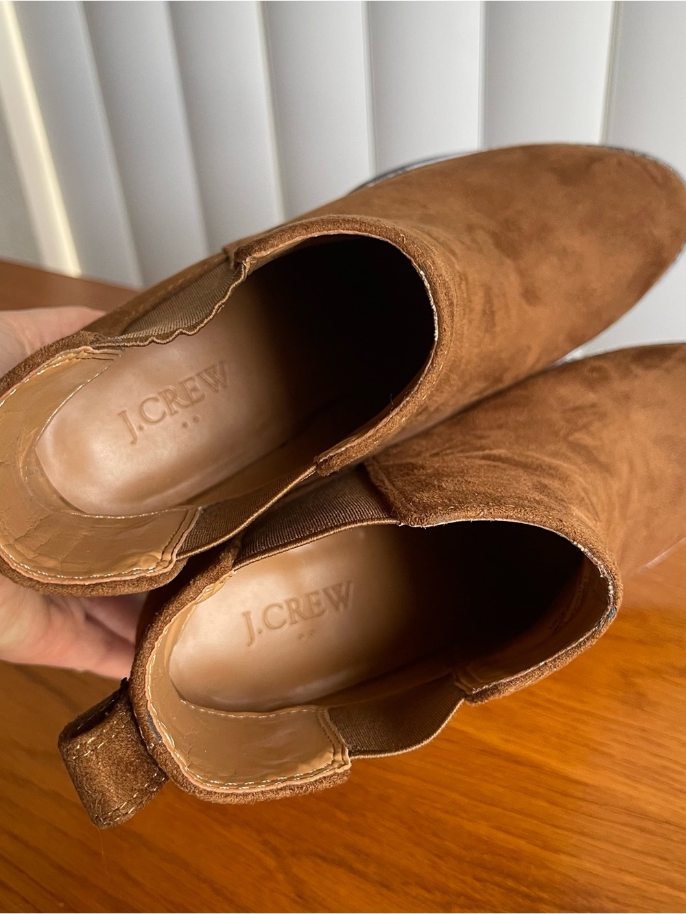 J.Crew Rory Microsuede Heeled Boots Rich Walnut Size 8.5 - Picture 9 of 14